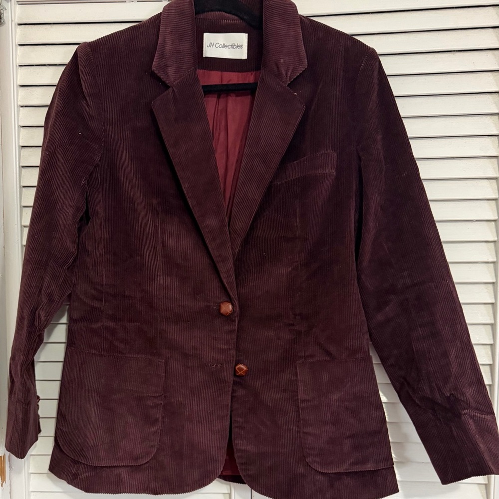 JH Collectibles Women's Corduroy Blazer - Deep Burgundy
